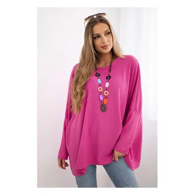 Kesi Włoski Oversize blouse with necklace pink