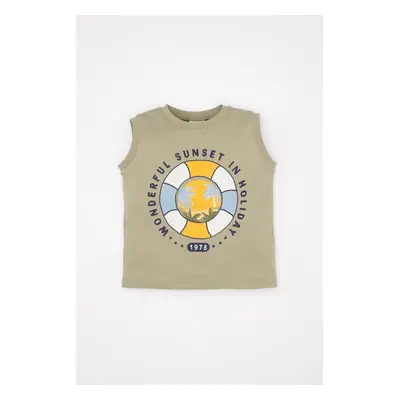 DEFACTO Baby Boy Crew Neck Marine Printed Undershirt