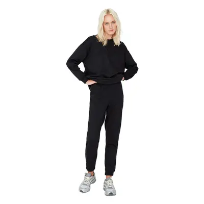 Trendyol Black Thin Fleece Knitted Tracksuit Set