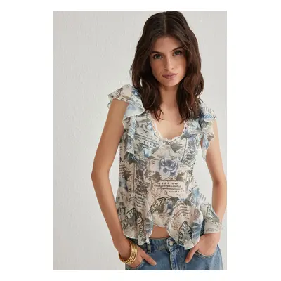 Trendyol Multicolored Yoryo Chiffon Floral Woven Blouse