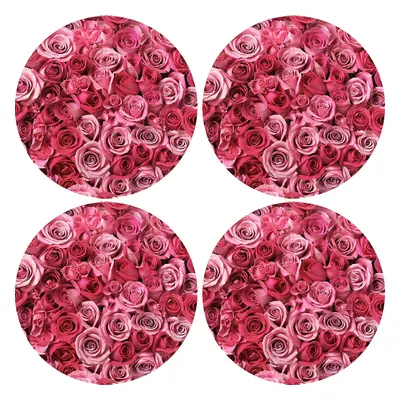 Bertoni Home Unisex's Round Table Pads Set Valentine Roses