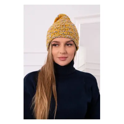 marka niezdefiniowana Cap with fleece Fiona K275 mustard + gray