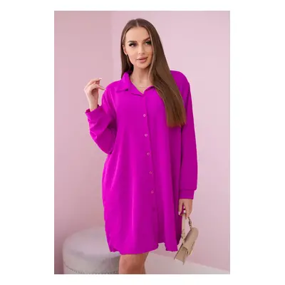 Włoski Long shirt with viscose dark purple