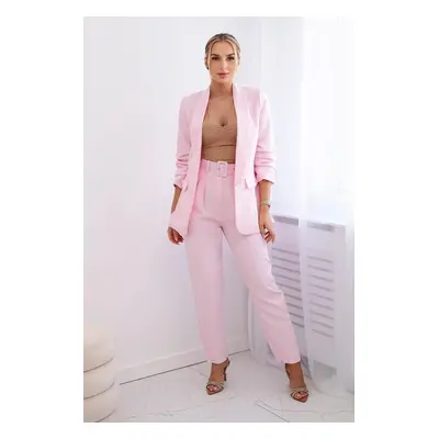 Elegant jacket and trouser set candy pink