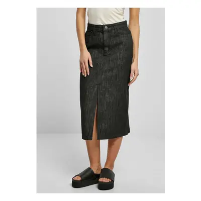 Women's midi denim skirt black washed