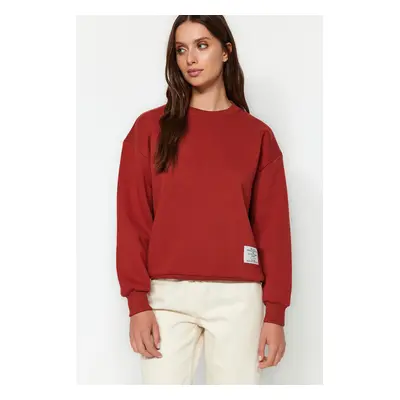 Trendyol Tile Label Detailed Regular Crew Neck Knitted Sweatshirt