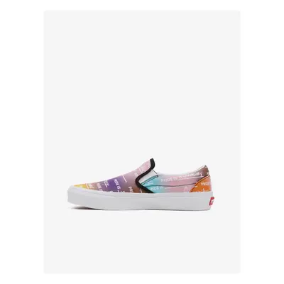 Purple Pink Women Patterned Slip on Sneakers VANS Rainbow - Women