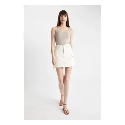 DEFACTO Cargo Fit Woven Mini Skirt