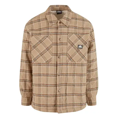 Men's flannel shirt jacket beige