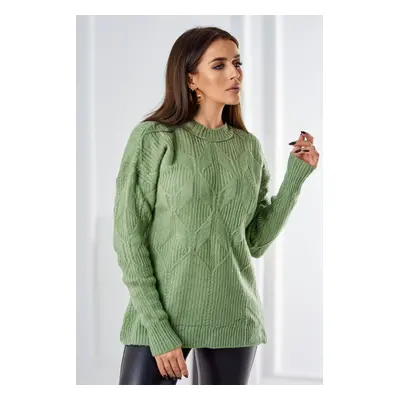 Pullover sweater with fashionable dark mint fabric