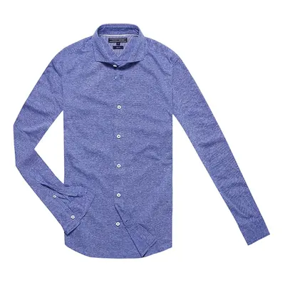 Tommy Hilfiger Shirt - SLUB OXFORD SHIRT POLO L/S SF blue