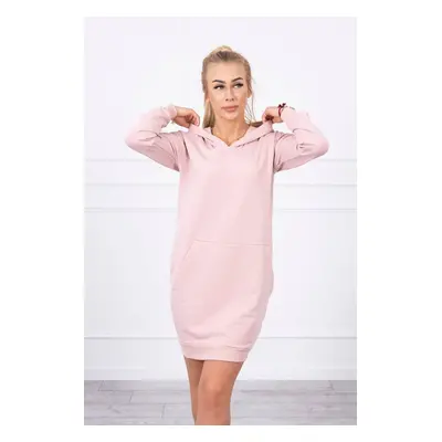 Dark powder pink dress with a hood