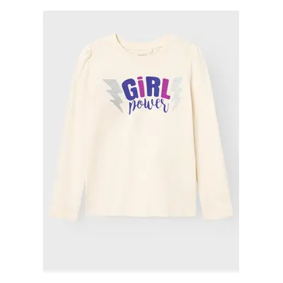 Cream girl's long-sleeved T-shirt name it Roselin - Girls