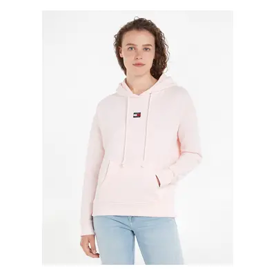 Light pink Womens Sweatshirt Tommy Jeans TJW Badge Hoodie - Ladies