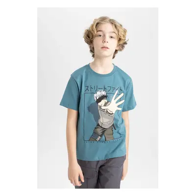 DEFACTO Boys' Crew Neck Printed Short Sleeve T-Shirt