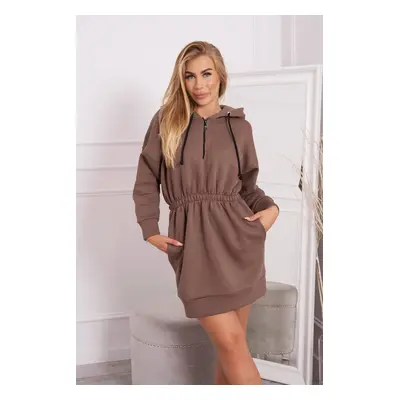 Insulated mocha hooded dress