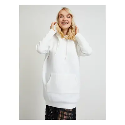 White Ladies Oversize Hoodie Guess Alisa - Women