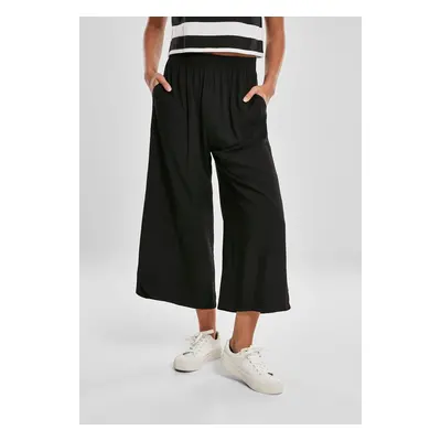 Women's wide viscose culotte black