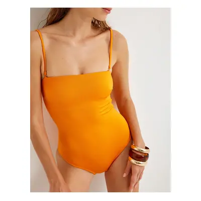 Koton Strapless Swimsuit Covered Textured with Shiny Removable Straps