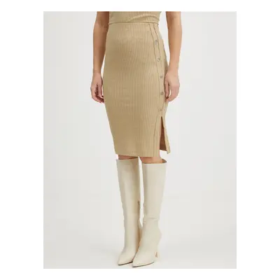 Light brown women's pencil skirt Guess Edna - Ladies