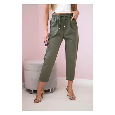 Kesi Włoski Punto trousers tied at the waist khaki