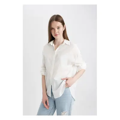 DEFACTO Oversize Fit Voile Long Sleeve Shirt