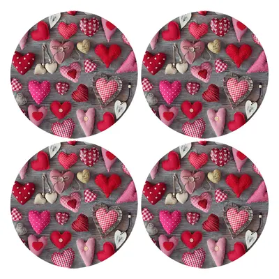 Bertoni Home Unisex's Round Table Pads Set Valentine Hearts