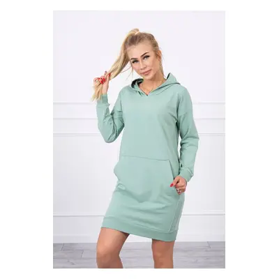 Dark mint dress with a hood