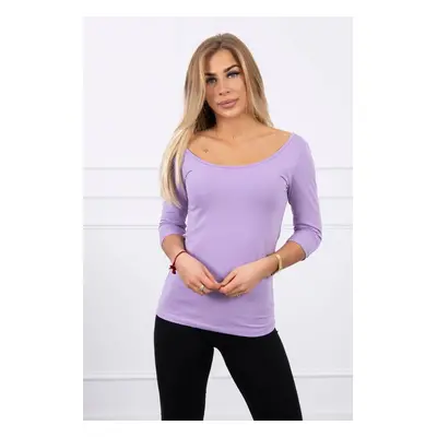 Purple blouse with a round neckline