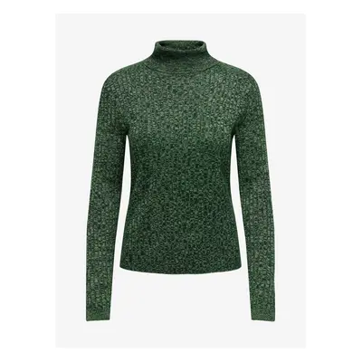 Green women's brindle turtleneck sweater JDY Novalee - Women