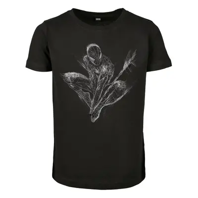 Children's Spiderman Scratched T-Shirt Black