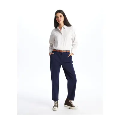 LC Waikiki Belted Waist Carrot Cut Women's Trousers