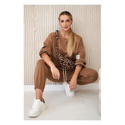 Kesi Włoski Viscose set sweatshirt + pants camel