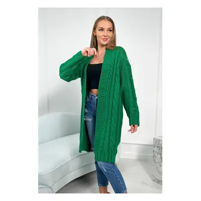 marka niezdefiniowana Sweater with cable knit green