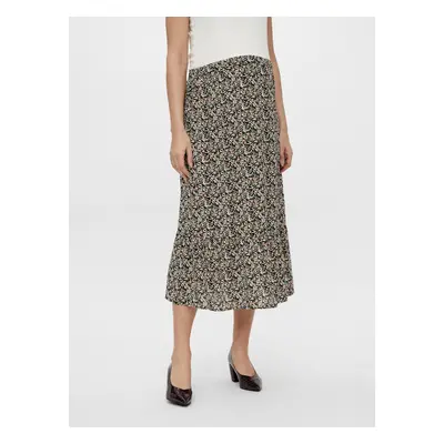 Black Floral Materie Midi Skirt Mama.licious Phina - Women