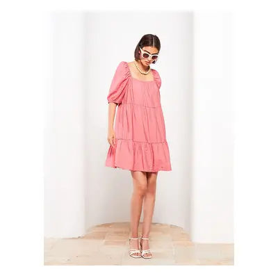 LC Waikiki Square Collar Plain Balloon Sleeve Women's Dress