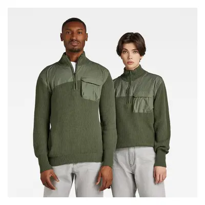 G-STAR Sweater - Army half zip knit green