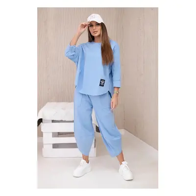 Set of sweatshirt and pants punto blue