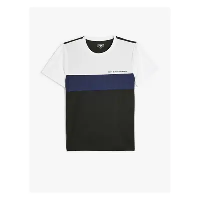 Koton Sports T-Shirt Slogan Printed Color Block Short Sleeve Crew Neck