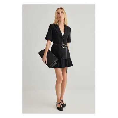 Trendyol Black Short Sleeve Beltless Blazer Jacket