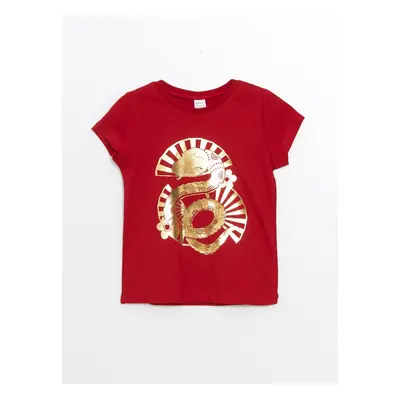 LC Waikiki Crew Neck Printed Short Sleeve Baby Girl T-Shirt