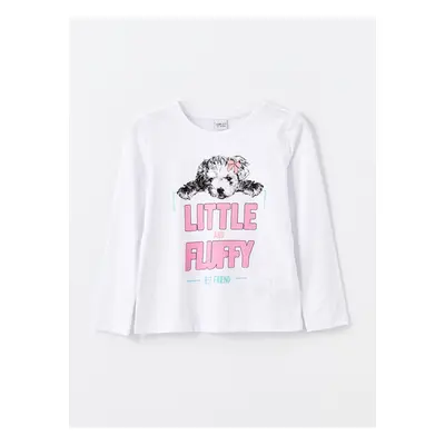 LC Waikiki LCW Crew Neck Printed Long Sleeve Girls' T-Shirt