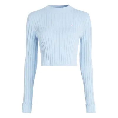 Tommy Jeans Sweater - TJW BXY CROP RIB SWEATER blue