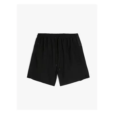 Koton Sports Shorts with Lace Waist and Zipper Pocket Detail