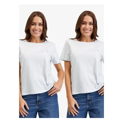 Set of two women's T-shirts in white and light blue Tommy Jeans - Ladies