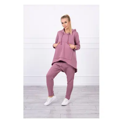 Set with Baggy trousers dark pink