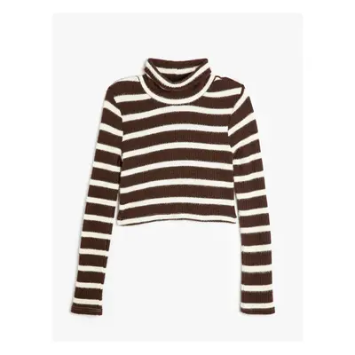 Koton Brown Striped Women's Sweater