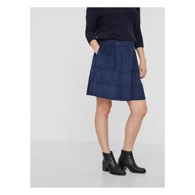 Dark blue skirt in suede Finish Noisy May Lauren - Women