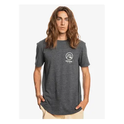 Dark gray mens brindle T-Shirt Quiksilver Gone Words - Men