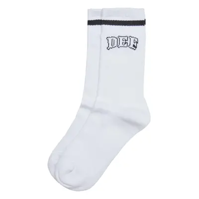 White DEF College Socks